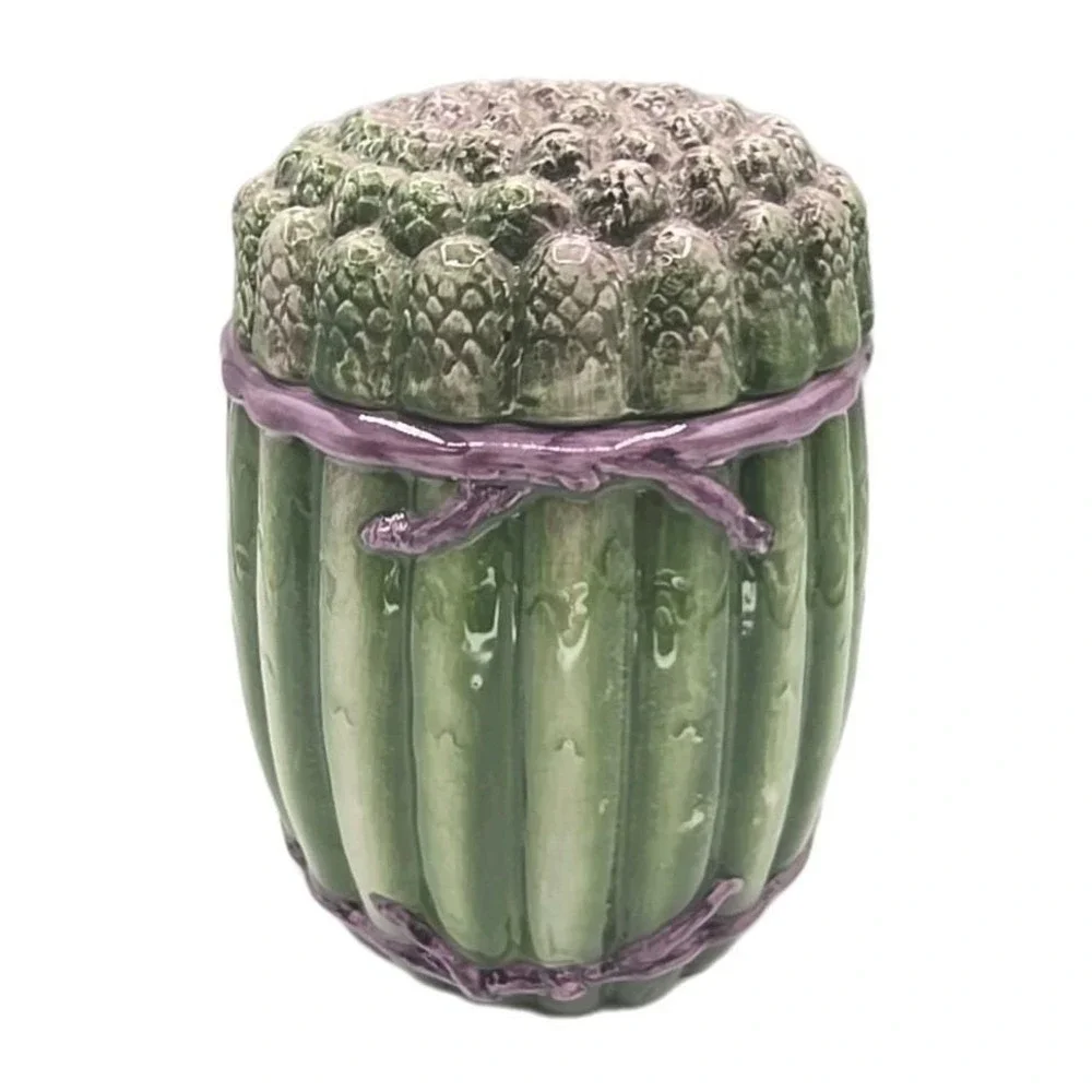 Vintage Canister Jar #321 W Lid‎ Asparagus Made In Italy U217